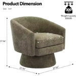 Swivel Accent Barrel Chair with Chenille Fabric Upholstery - Image 9