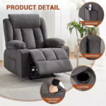 Oversized Manual Recliner Chair with Massage and Heat