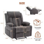 Oversized Manual Recliner Chair with Massage and Heat - Image 3