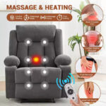 Oversized Manual Recliner Chair with Massage and Heat - Image 4