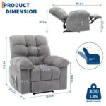 Rocking Recliner Chair with Massage and Heat Function, 2 Side Pockets - Image 17