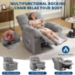 Rocking Recliner Chair with Massage and Heat Function, 2 Side Pockets - Image 18