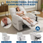 Rocking Recliner Chair with Massage and Heat Function, 2 Side Pockets - Image 3