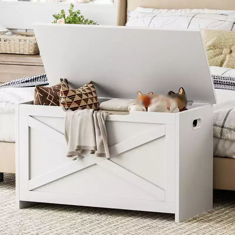1006539757_mattewhite_1 30-Inch Flip-Top Storage Chest with Safety Hinges - Image 1