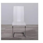 Modern White Dining Chair - Armless Solid Back