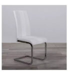 Modern White Dining Chair - Armless Solid Back - Image 2