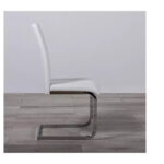 Modern White Dining Chair - Armless Solid Back - Image 4