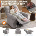 Swivel Rocking Recliner Chair with Massage and Heating – Upholstered Linen - Image 13