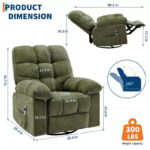 Swivel Rocking Recliner Chair with Massage and Heating – Upholstered Linen - Image 17