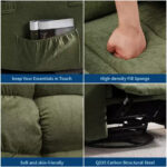 Swivel Rocking Recliner Chair with Massage and Heating – Upholstered Linen - Image 18