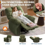 Swivel Rocking Recliner Chair with Massage and Heating – Upholstered Linen - Image 19