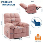 Swivel Rocking Recliner Chair with Massage and Heating – Upholstered Linen - Image 24