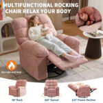 Swivel Rocking Recliner Chair with Massage and Heating – Upholstered Linen - Image 26