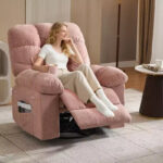 Swivel Rocking Recliner Chair with Massage and Heating – Upholstered Linen - Image 27