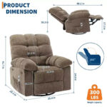 Swivel Rocking Recliner Chair with Massage and Heating – Upholstered Linen - Image 3