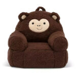 Kids Monkey Plush Chair, Brown