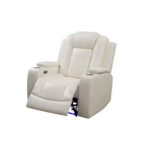 Power Recliner Chair, Electric Leather Reclining Chair with USB Charging, Storage & Cup Holder for Living Room, White - Image 3