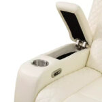 Power Recliner Chair, Electric Leather Reclining Chair with USB Charging, Storage & Cup Holder for Living Room, White - Image 9