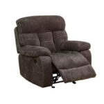 Manual Recliner Chair, Non-Pilling Breathable Fabric Reclining Chair with Adjustable Backrest for Living Room, Brown - Image 2
