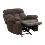 Manual Recliner Chair, Non-Pilling Breathable Fabric Reclining Chair with Adjustable Backrest for Living Room, Brown - Image 3