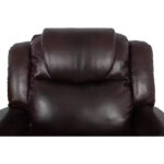 Manual Recliner Chair, Breathable Leather Reclining Chair with Adjustable Backrest for Living Room, Espresso - Image 5