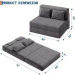 76-Inch Convertible Sofa Bed - 4-in-1 Folding Sleeper Loveseat with Corduroy Upholstery - Image 4