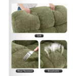 Rocking Recliner Chair, 360 Swivel Rocker, Single Sofa, Extra Wide Manual Recliner, Chenille Upholstery - Image 29