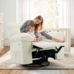 Rocking Recliner Chair, 360 Swivel Rocker, Single Sofa, Extra Wide Manual Recliner, Chenille Upholstery - Image 8