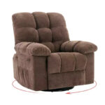 Rocking Recliner Chair, 360 Swivel Rocker, Single Sofa, Extra Wide Manual Recliner, Chenille Upholstery - Image 9