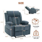 Massage Rocker Recliner Chair with Side Pockets and Cup Holder - Image 6