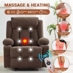Massage Rocker Recliner Chair with Side Pockets and Cup Holder - Image 8
