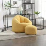 Foam Filled Bean Bag Chair with Foot Stool - Image 22