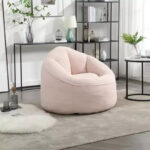 Foam Filled Bean Bag Chair with Foot Stool - Image 7