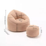 Foam Filled Bean Bag Chair with Foot Stool - Image 9