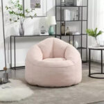 Foam Filled Bean Bag Chair with Foot Stool