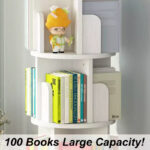 Rotating 3-Tier Wooden Bookshelf with Open Compartments - Image 4