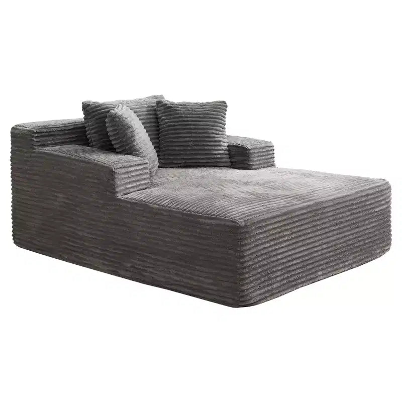 1006928420_1 49.2" Oversized Convertible Chaise Lounge Chair, Corduroy Upholstered Sofa Couch, No Assembly Required, for Living Room, Bedroom - Image 1