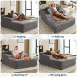 49.2" Oversized Convertible Chaise Lounge Chair, Corduroy Upholstered Sofa Couch, No Assembly Required, for Living Room, Bedroom - Image 7