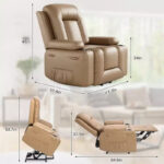 Power Lift Recliner Chair with Massage and Heat, PU Leather Single Sofa for Living Room - Image 30