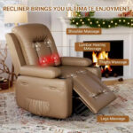 Power Lift Recliner Chair with Massage and Heat, PU Leather Single Sofa for Living Room - Image 32