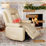Power Lift Recliner Chair with Massage and Heat, PU Leather Single Sofa for Living Room - Image 4