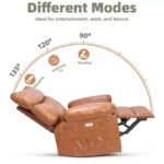 PU Leather Power Lift Recliner Chair with Cup Holders and Adjustable Backrest - Image 12