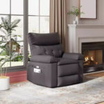 PU Leather Power Lift Recliner Chair with Cup Holders and Adjustable Backrest - Image 18