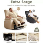 PU Leather Power Lift Recliner Chair with Cup Holders and Adjustable Backrest - Image 3