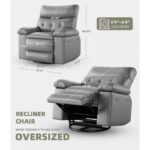 PU Leather Power Lift Recliner Chair with Cup Holders and Adjustable Backrest - Image 30