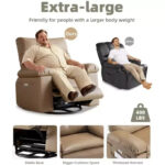 PU Leather Power Lift Recliner Chair with Cup Holders and Adjustable Backrest - Image 35