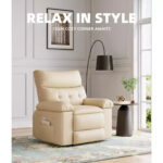 PU Leather Power Lift Recliner Chair with Cup Holders and Adjustable Backrest - Image 8