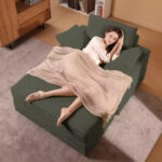 Oversized Chaise Lounge Chair with Storage - Upholstered Corduroy Sofa Chair with 3 Pillows for Home - Image 18