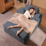 Oversized Chaise Lounge Chair with Storage - Upholstered Corduroy Sofa Chair with 3 Pillows for Home - Image 26