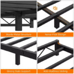 Metal Platform Bed Frame with Steel Slat Support - Easy Assembly - Image 2